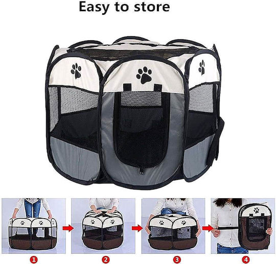 Foldable Fabric Dog Park 74x74x43cm Black
