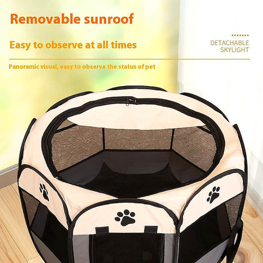 Foldable Fabric Dog Park 91x91x58cm Black