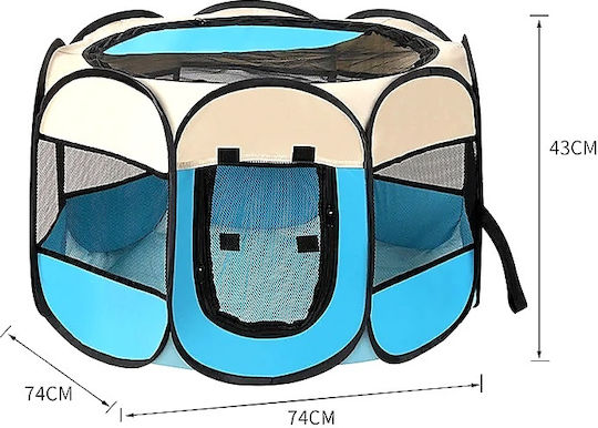 Foldable Fabric Dog Park 74x74x43cm Black