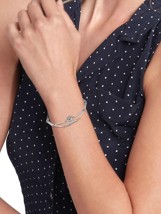 Tommy Hilfiger Women's Silver Bracelet with Zircon 19cm