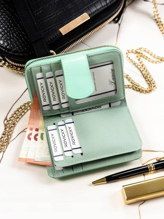 Leather Women's Wallet with RFID Green