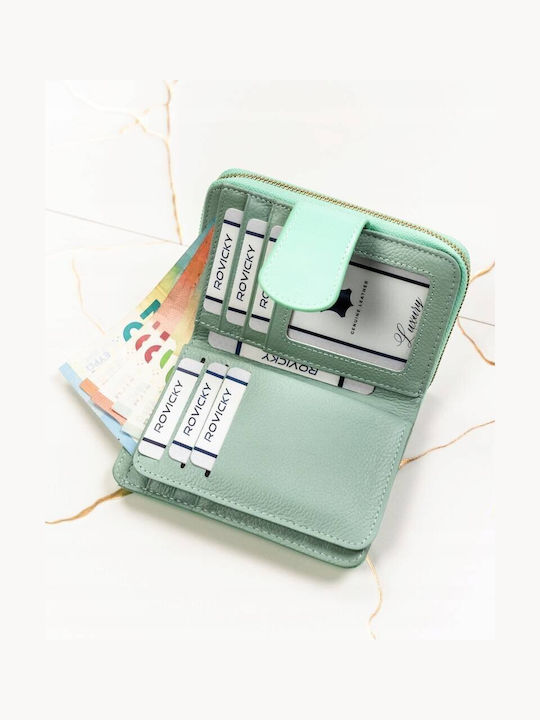 Leather Women's Wallet with RFID Green