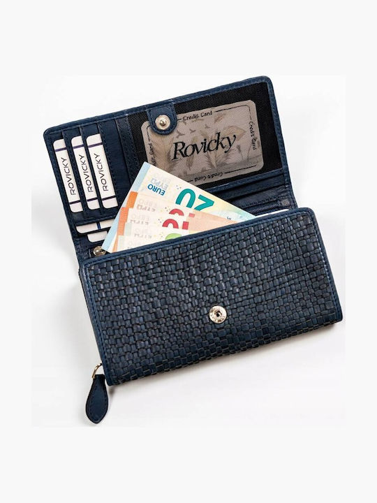 Groß Leder Damen Geldbörse Marineblau