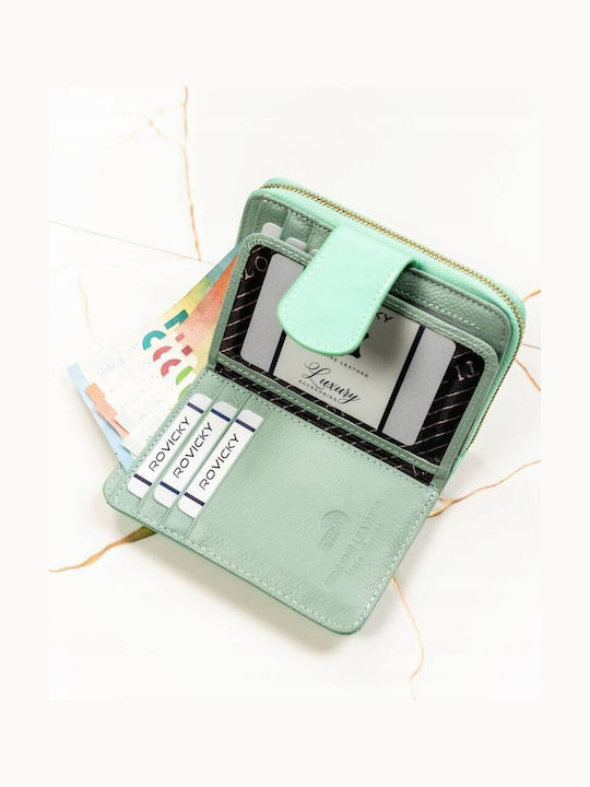 Leather Women's Wallet with RFID Green