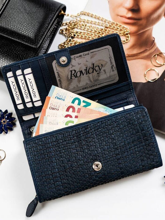 Groß Leder Damen Geldbörse Marineblau