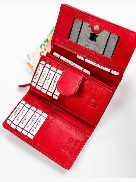 Μεγάλο Δερμάτινο Γυναικείο Πορτοφόλι με RFID Κόκκινο