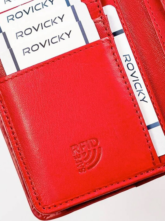 Große Leder Damenbrieftasche mit RFID in Rot