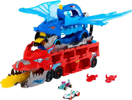 Hot Wheels City - Ultimate Dual Dragon Transporter Truck for Ages 4+