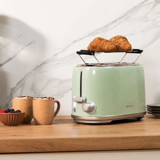 Cecotec Toast&Taste 1000 Retro Double Φρυγανιέρα 2 Θέσεων 980W Τιρκουάζ