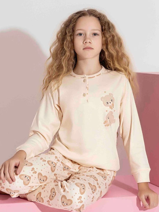 Tarik Kids' Pajamas Winter Cotton Beige