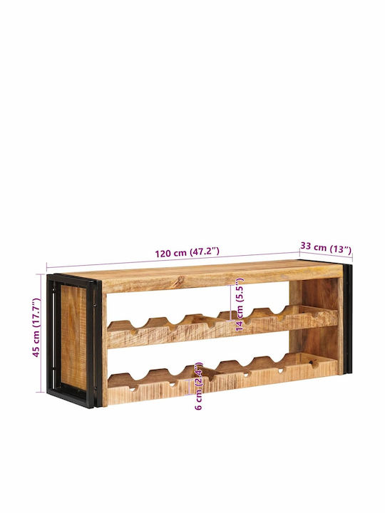 vidaXL Freistehend Weinkeller Metallisch Braun 100x45x33εκ.