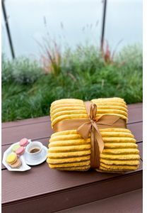 Cotton Market Κουβέρτα Fleece Υπέρδιπλη 220x240εκ. Mustard