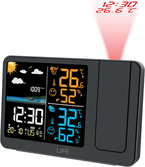 Life Project Wireless Digital Weather Station Tabletop Black