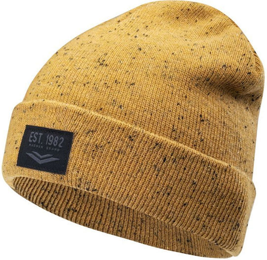 Beanie Unisex Σκούφος Πλεκτός σε Κίτρινο χρώμα