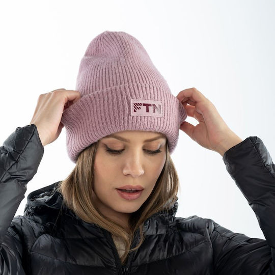 Beanie Unisex Σκούφος Πλεκτός σε Ροζ χρώμα