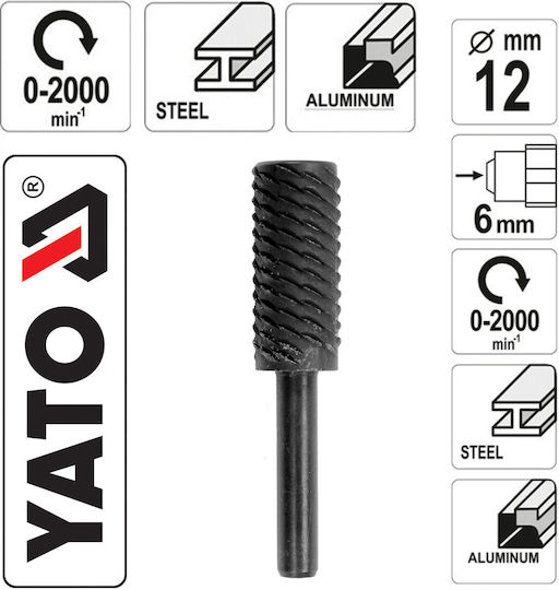 Yato Hss Răzuitoare Cilindrică Metale 12mm Router Oțel de mare viteză pentru Formare Margini în Metal \ Lemn \ Aluminiu \ Plastic 12mm x 12mm