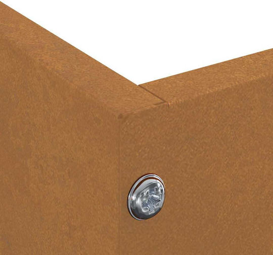 vidaXL Metal Garden Border in Brown Color 60x60cm