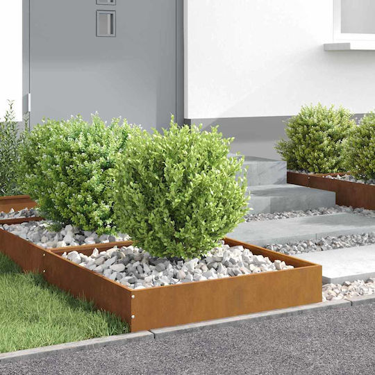 vidaXL Metal Garden Border in Brown Color 60x60cm