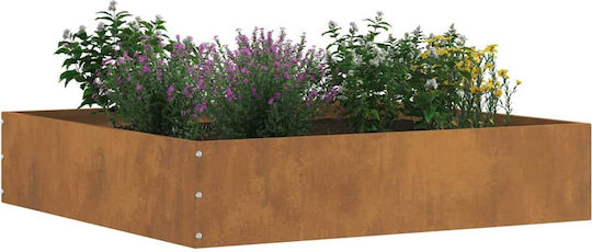 vidaXL Metal Garden Border in Brown Color 60x60cm