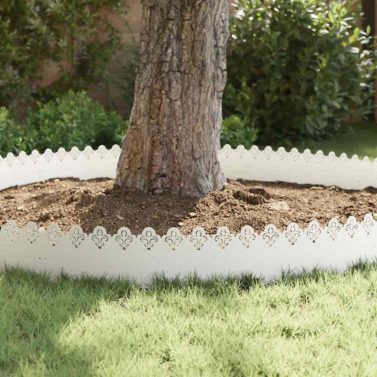 vidaXL Metal Garden Border in White Color 1.03m x 22cm