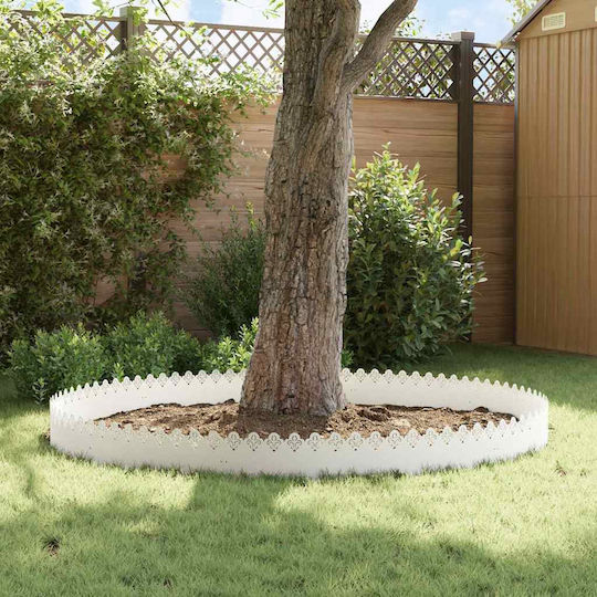 vidaXL Metal Garden Border in White Color 1.03m x 22cm