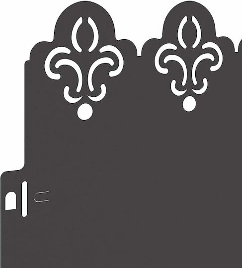 vidaXL Metal Garden Border in Black Color 1.03m x 22cm