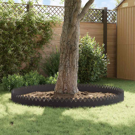 vidaXL Metal Garden Border in Black Color 1.03m x 22cm