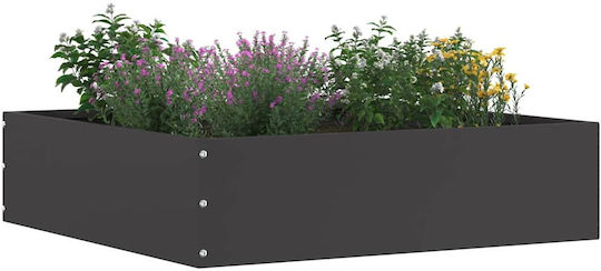 vidaXL Metal Garden Border in Black Color 50x50cm