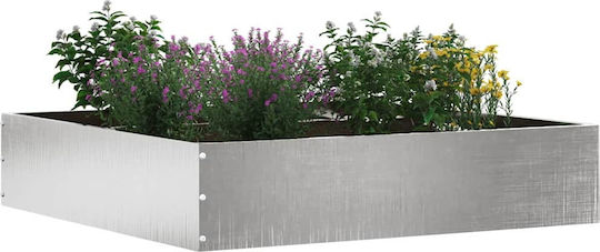 vidaXL Metallgartenbordüre in Silber Farbe 60x60cm