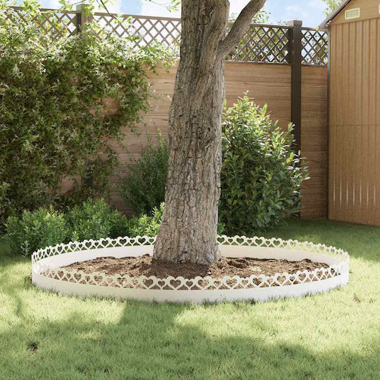 vidaXL Metal Garden Border in White Color 1.03m x 22cm