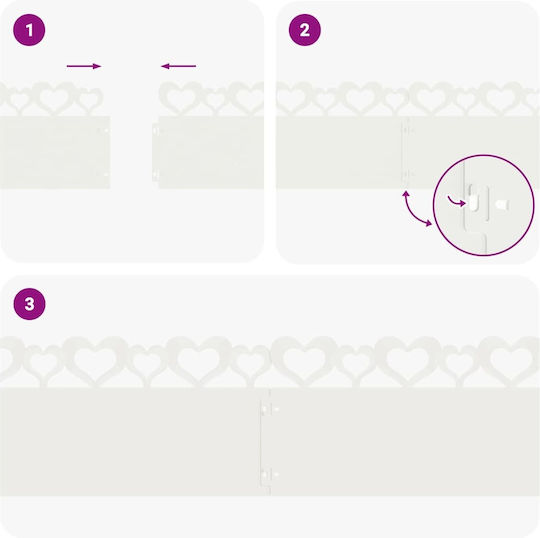 vidaXL Metal Garden Border in White Color 1.03m x 22cm