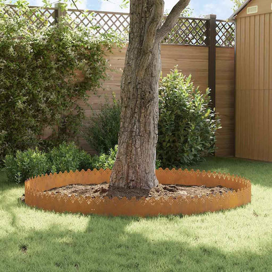 vidaXL Bordură de Grădină din Metal în Culoarea Maro 1.03m x 22cm