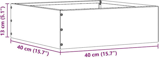 vidaXL Bordură de Grădină din Metal în Culoarea Maro 40x40cm