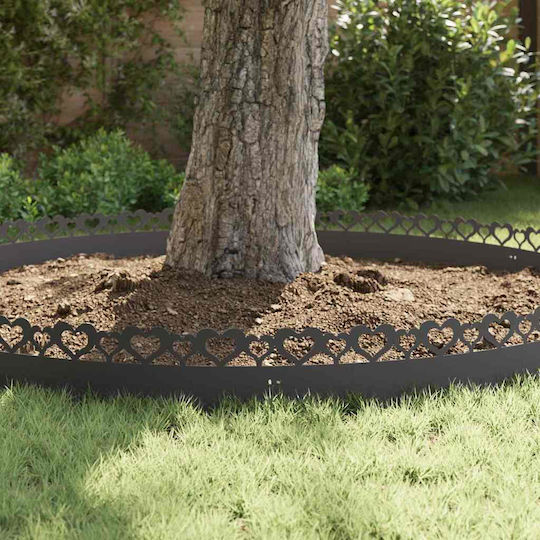 vidaXL Metal Garden Border in Black Color 1.03m x 22cm