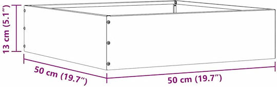 vidaXL Bordură de Grădină din Metal în Culoarea Maro 50x50cm
