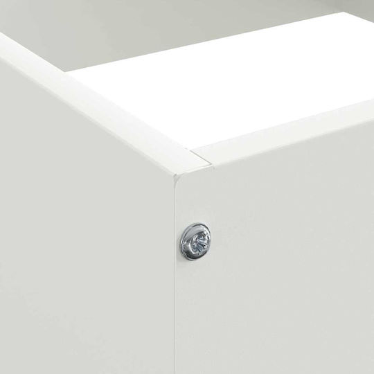 vidaXL Metal Garden Border in White Color 40x40cm