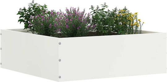 vidaXL Metal Garden Border in White Color 40x40cm
