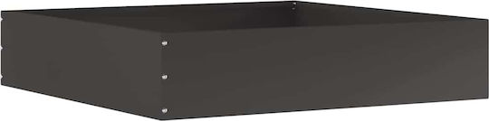 vidaXL Metal Garden Border in Black Color 60x60cm