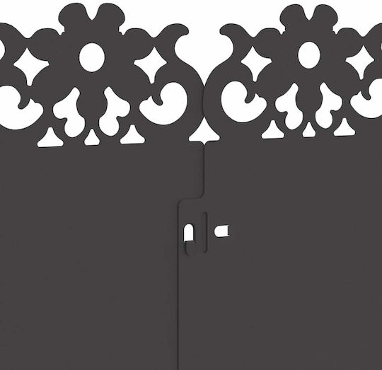 vidaXL Metal Garden Border in Black Color 1.03m x 22cm