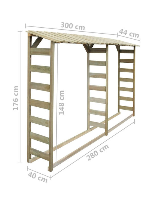 Wooden Garden Log Storage Shed Beige L1.5xW0.44xH1.76m