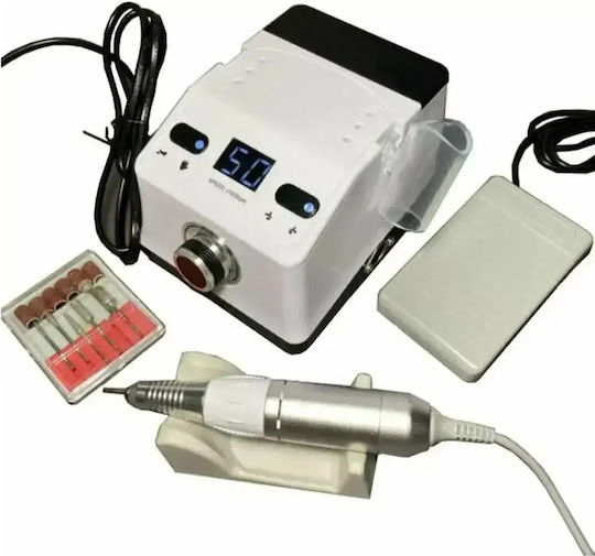 ZS-718 Nail Drill Power 65W White with Pedal with 35000 Rotations per Minute
