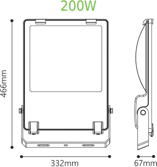 Aca Rezistent la apă Proiector LED 200W Alb Cald 3000K IP66