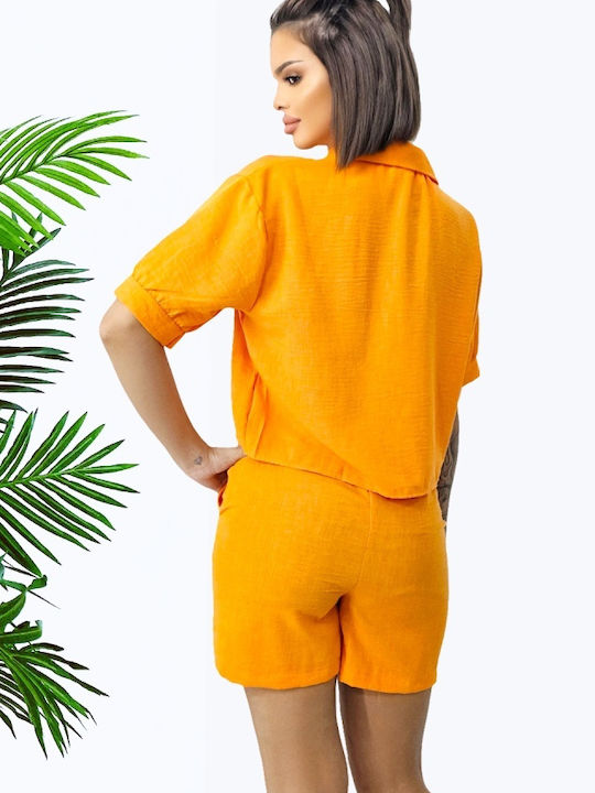 Γυναικείο Σετ με Σορτς Orange