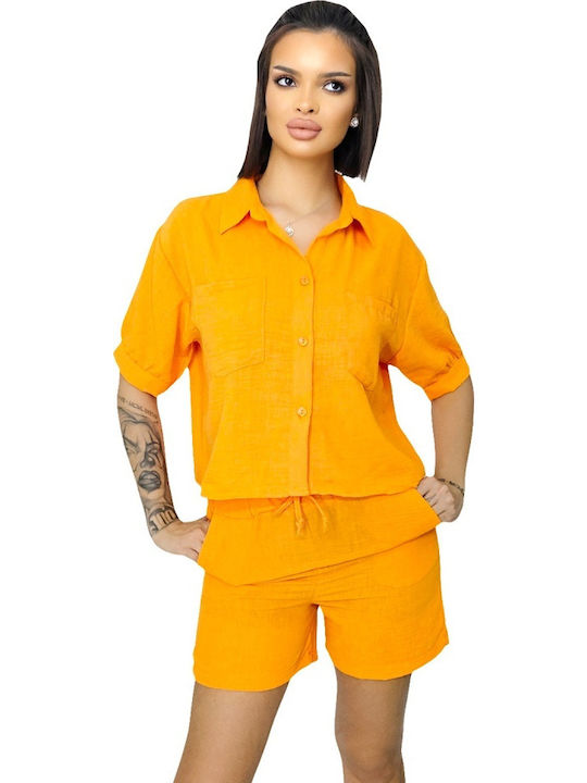 Γυναικείο Σετ με Σορτς Orange