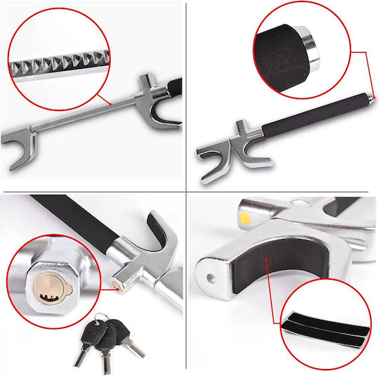 Antitheft Car Steering Wheel Lock Cq Legend Steering Wheel Lock Black Silver 1260-40 Oem