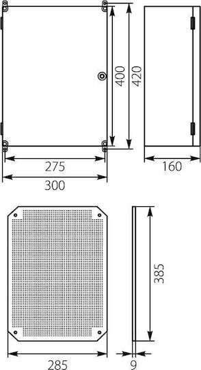 Elektro-plast Unibox Uni-1/t 400x300x166mm Hermetic Enclosure Mounting Plate Ip65 43.11