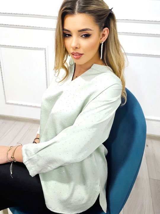 Лятна Ленена Туника Pastel Зелен