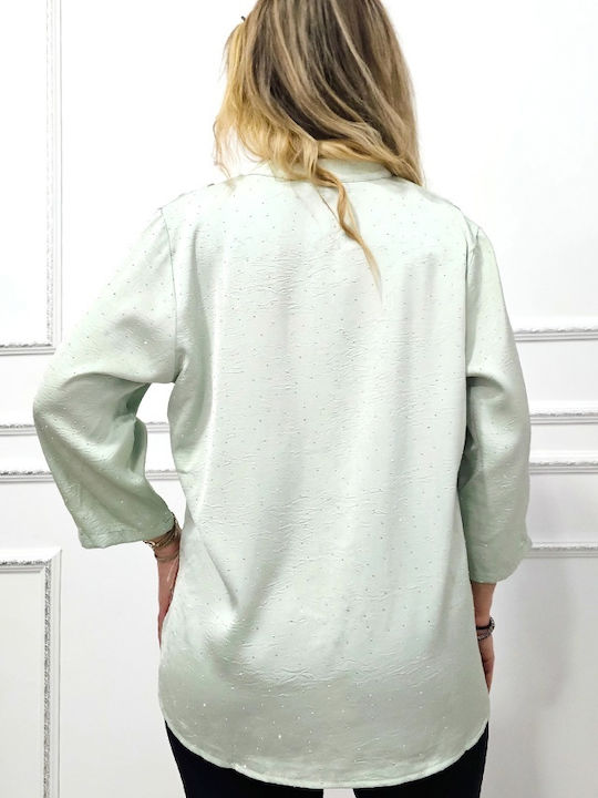 Лятна Ленена Туника Pastel Зелен