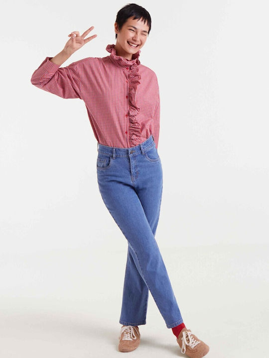 High Waist Women's Jean Trousers Classic Blue