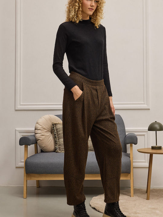 Damen Marron Set mit Hose mit Gummizug in Lockerer Passform